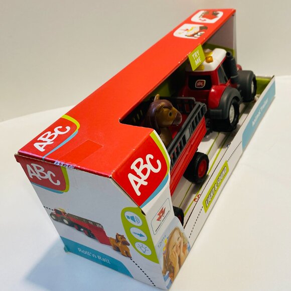 NEW Massey Ferguson Animal Tractor Trailer Horse Sound & Light Dickie/Simba/ABC - Picture 2 of 6